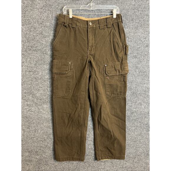 Duluth Trading Co. Mens Firehouse Cargo Pants Size 32 Brown Cotton Rugged Work - Picture 1 of 8